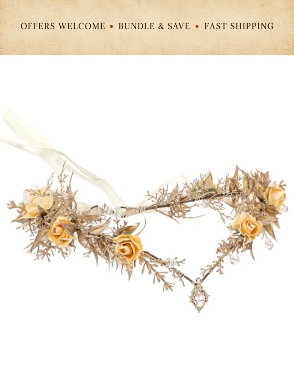 Floral Fairy Crown Woodland Elf Circlet Renaissance Cosplay Headpiece